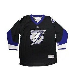 TAMPA BAY Black NHL Hockey Logo 
Youth JERSEY..Size: L/XL.. authentic